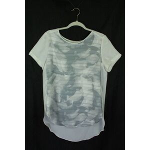 Mossimo Top Medium Short Sleeve Gray Ivory Womens